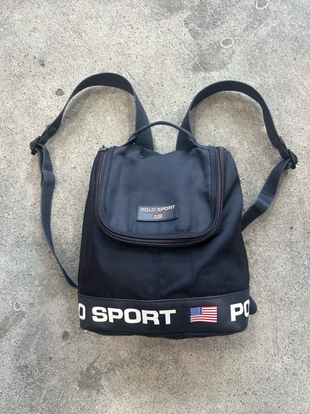 Vintage Polo Sport by Ralph Lauren Black Mini Backpack - Navy